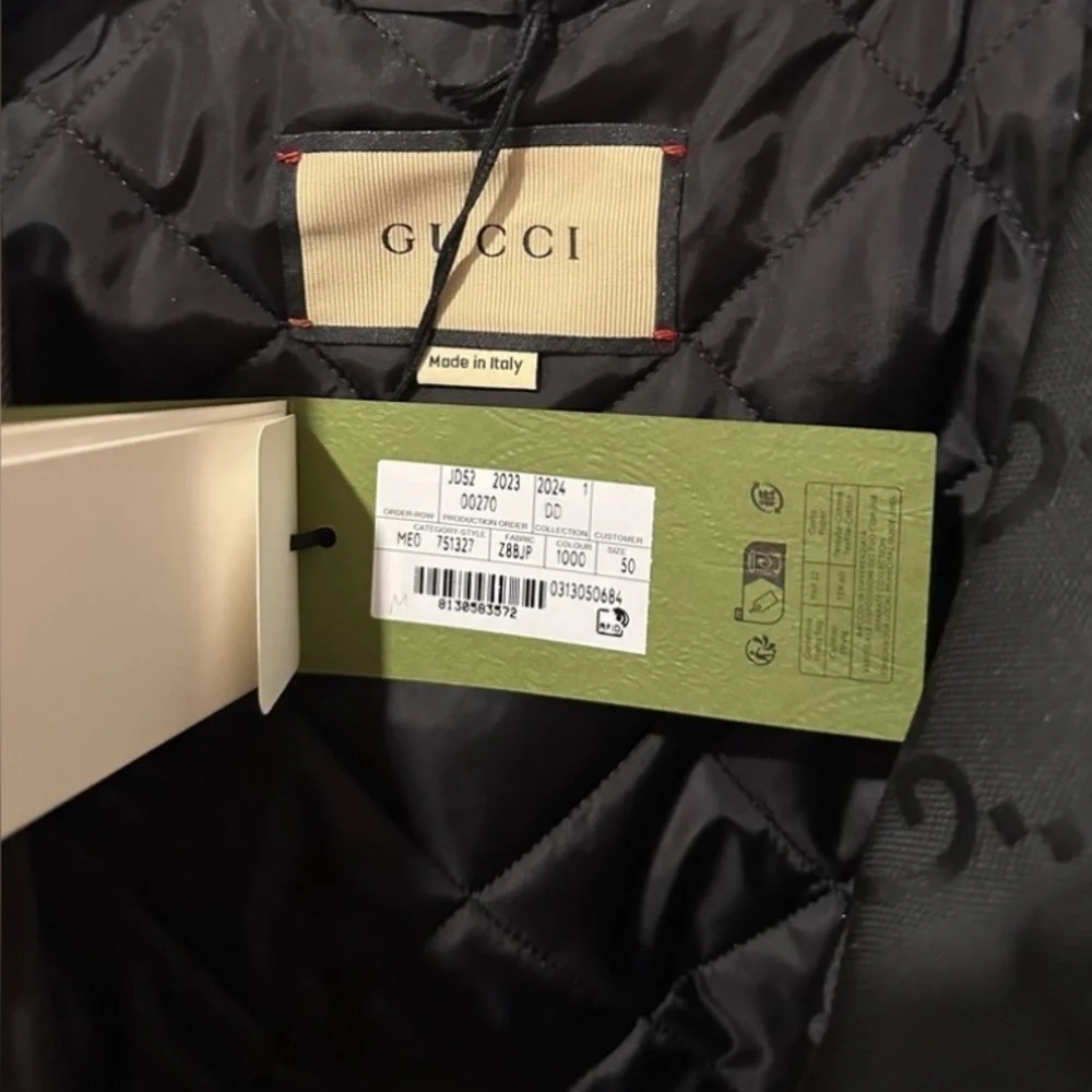 NWT Gucci Off The Grid hooded jacket size 50 Black on Black